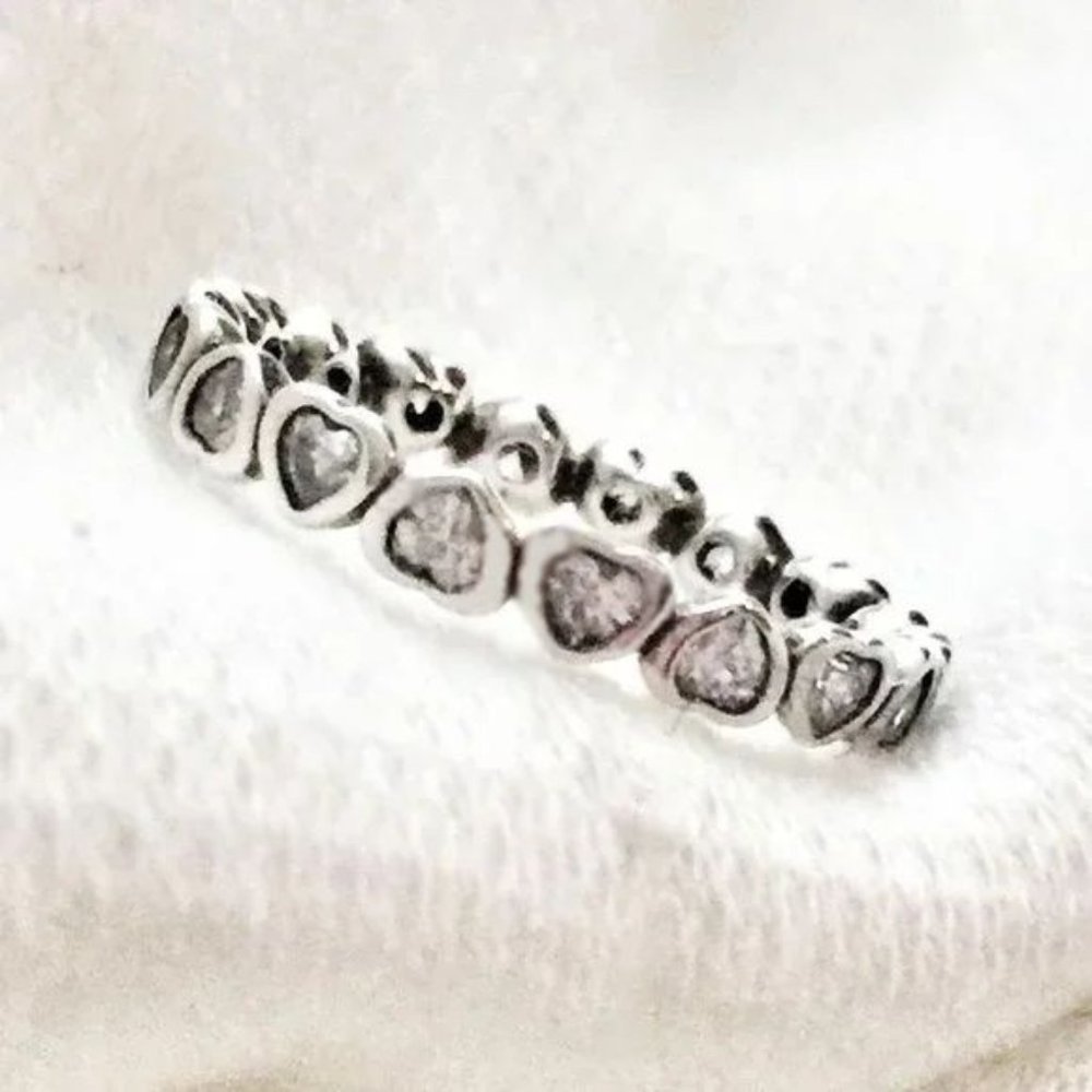 ONLY 1 Left!      Pandora Forever More Ring Hearts All Around - Picture 2 of 3